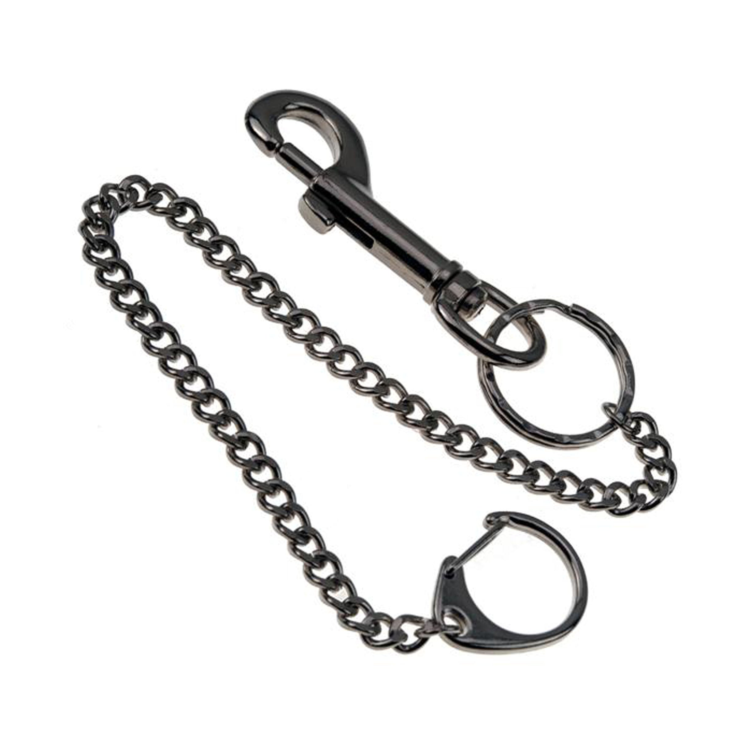 Heavy Duty Medium Snap Clip Key Ring Nickel Plated with Chain