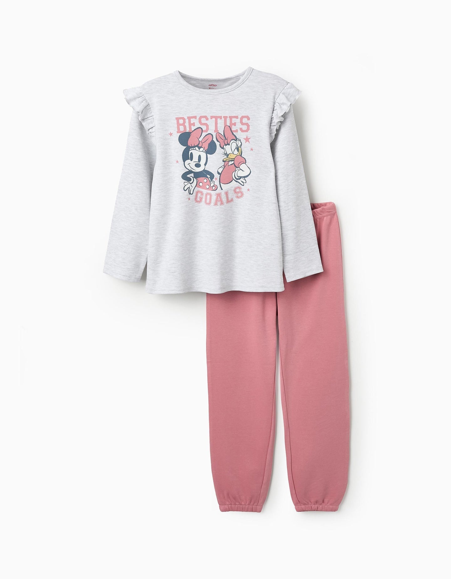 Pyjama en Coton pour Fille 'Daisy & Minnie', Rose/Gris
