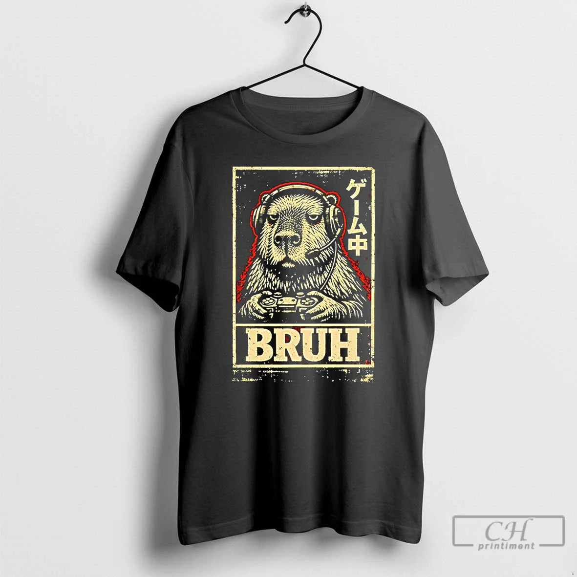 Classic Bruh Capybara Gamer Video Games Meme Unisex T-shirt, Sweatshirt, Hoodie, Long Sleeve Tee